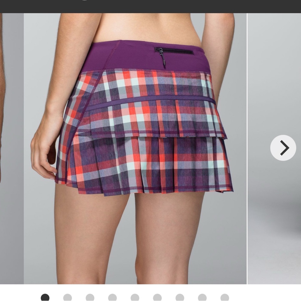 Lululemon sz 8 Wheezy Check Heathered Berry Yum Yum Pace Setter skirt y2k